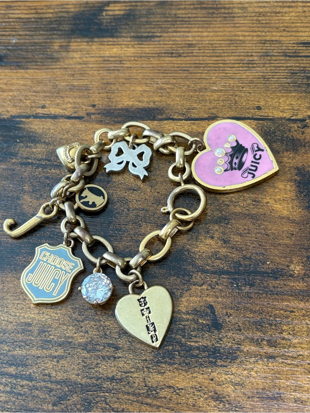 RARE Vintage Juicy Couture Oversized Charm Bracelet Y2K